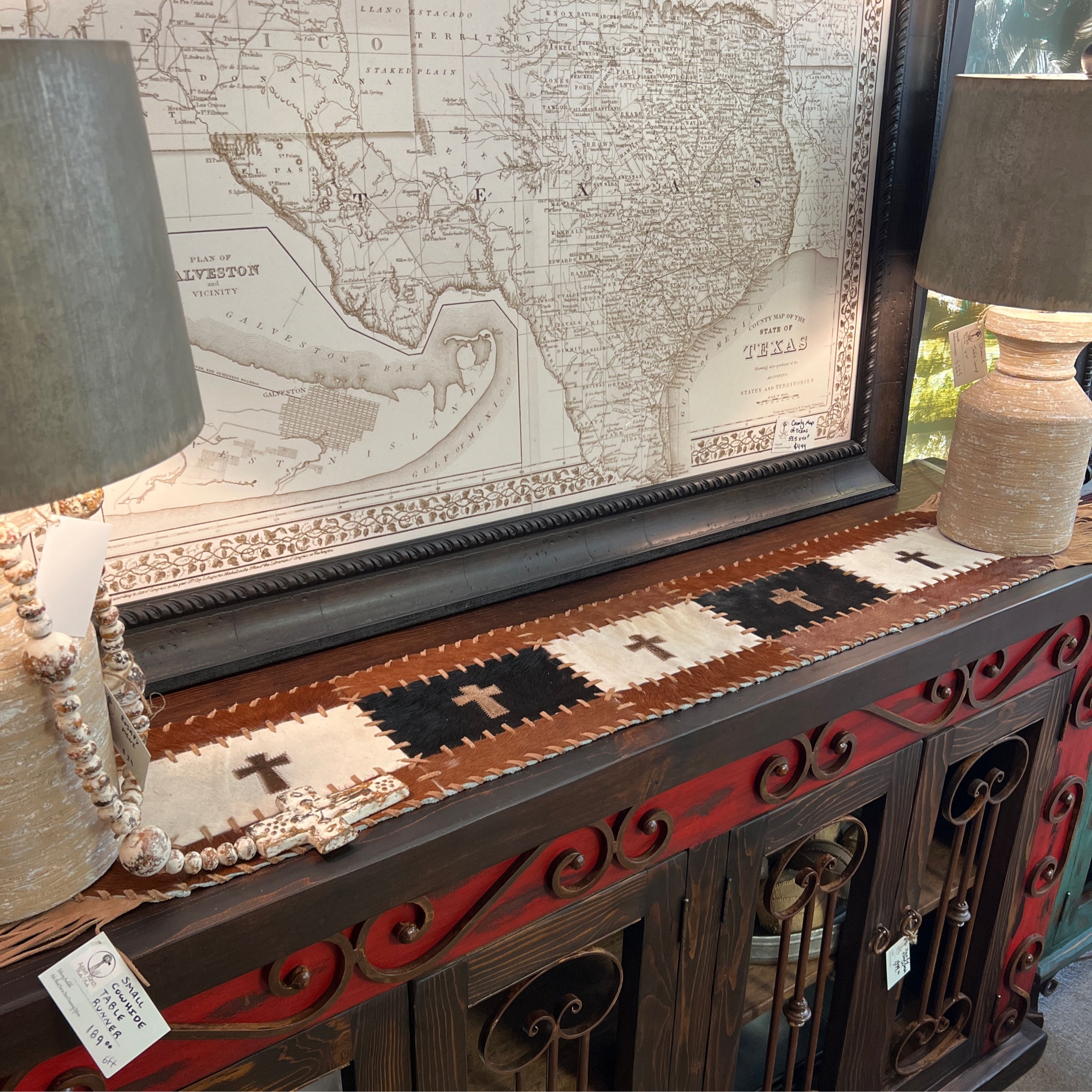 6 Foot Cowhide Table Runners w Fringe
