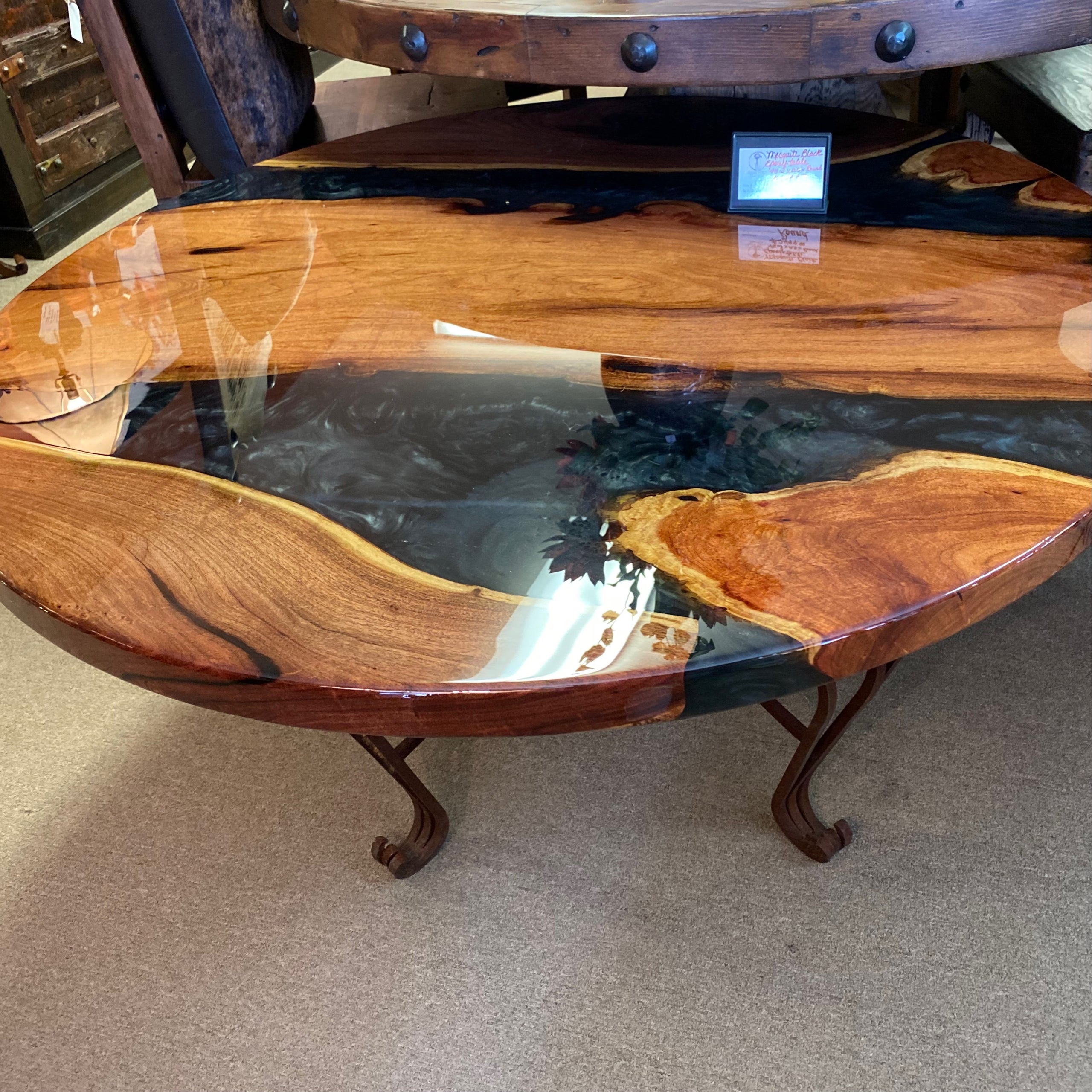 Epoxy round cheap coffee table